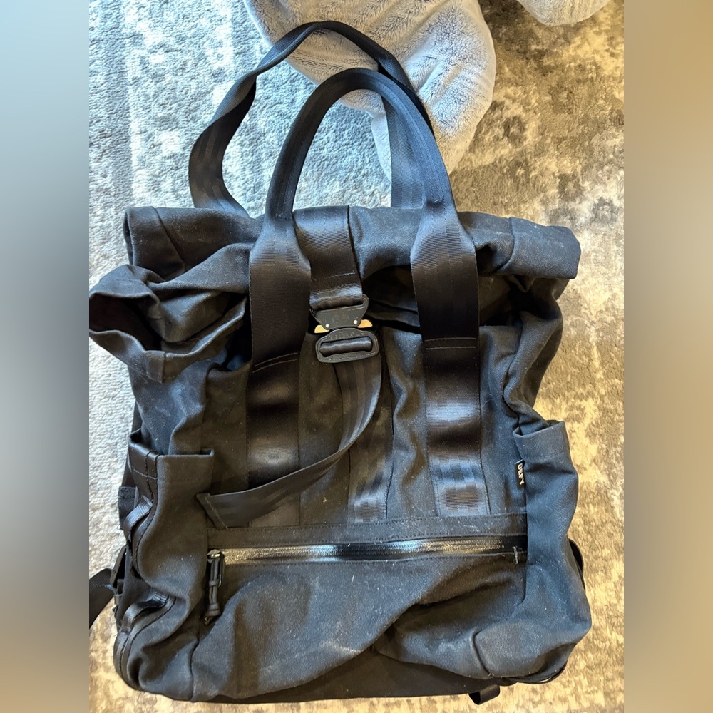 Defy Verbockel roll top backpack 2.0 ‘un-zipped’ ballistic nylon black tote